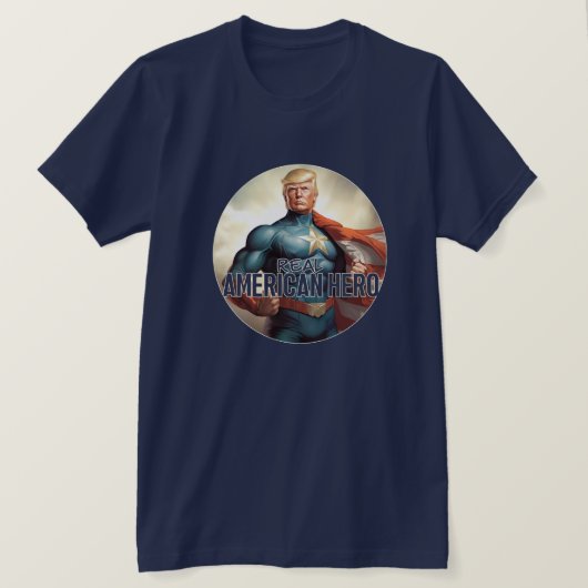 トランプがヒーロー実在だ Tシャツ (デザイン正面)