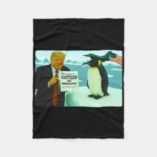 トランプがペンギンに課税する皮肉な政治 フリースブランケット