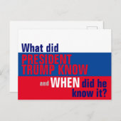 トランプが何を知っていたか、いつ彼はそれを知っていたか ポストカード (正面/裏面)