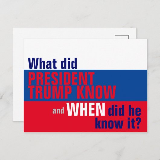 トランプが何を知っていたか、いつ彼はそれを知っていたか ポストカード (正面/裏面)