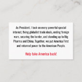 トランプが再びアメリカを取り戻す コーリングカード (裏面)