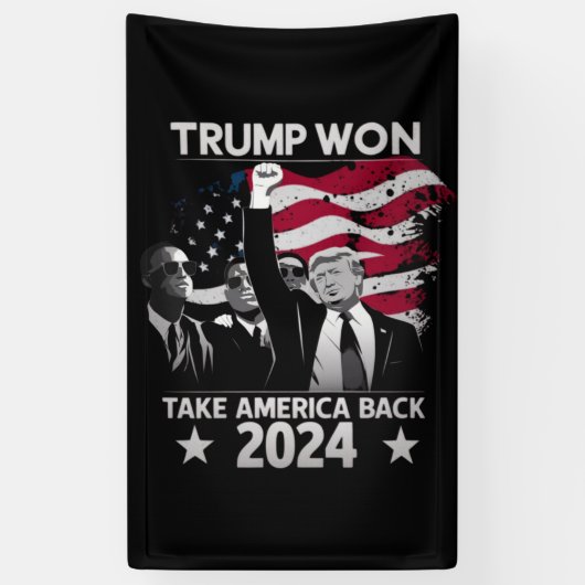 トランプが再び勝利 アメリカを取り戻せ 2024 横断幕 (縦)