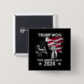 トランプが再び勝利 アメリカを取り戻せ 2024 缶バッジ (正面&裏面)