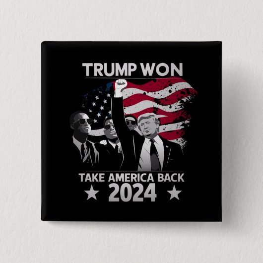 トランプが再び勝利 アメリカを取り戻せ 2024 缶バッジ (正面)