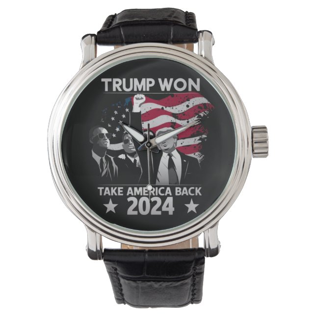 トランプが再び勝利 アメリカを取り戻せ 2024 腕時計 (正面)
