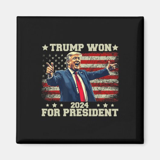 トランプが再び2025年大統領選挙に勝利 第47代アメリカ合衆国大統領 マグネット (正面)