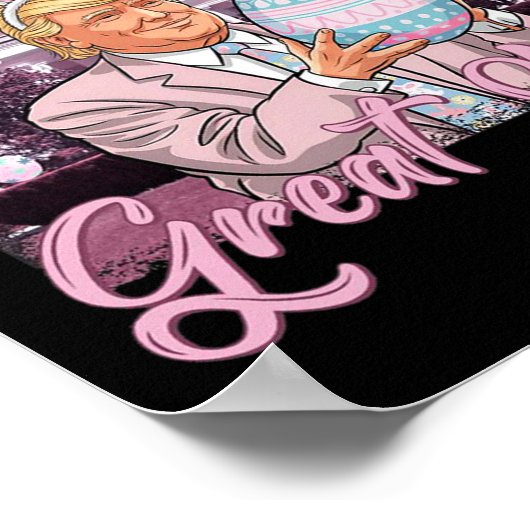 トランプが再素晴らし生復活祭シャツ ポスター (角)