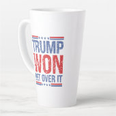 トランプが勝ったんだ、諦めろ カフェラテマグ (左アングル)
