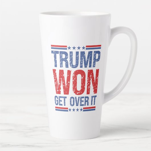 トランプが勝ったんだ、諦めろ カフェラテマグ (右)