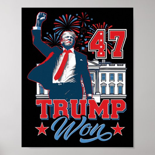 トランプが勝った2024ホワイトハウスプレの47th ポスター (正面)
