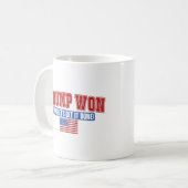 トランプが勝った!さあ、始めよう コーヒーマグカップ (正面左)
