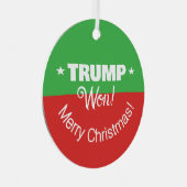 トランプが勝った!メリークリスマス メタルオーナメント (正面右)