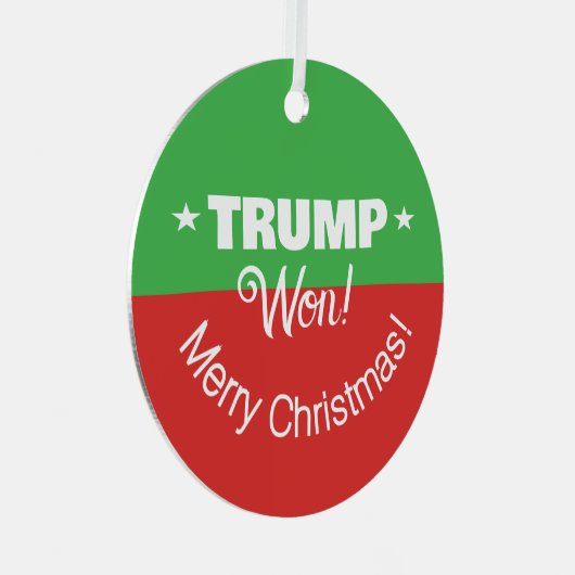 トランプが勝った!メリークリスマス メタルオーナメント (正面右)