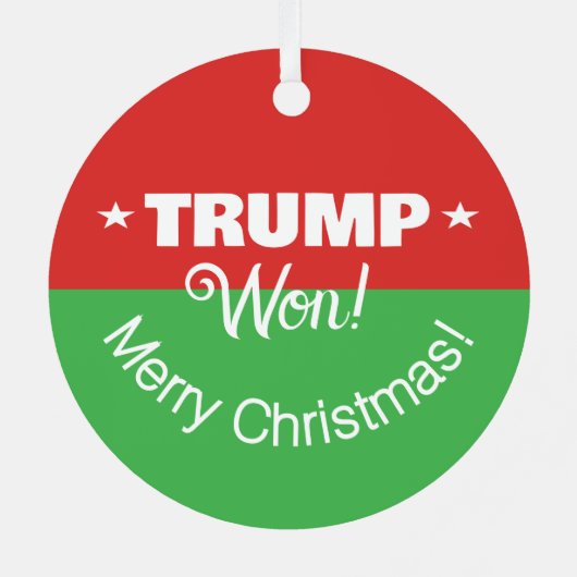 トランプが勝った!メリークリスマス メタルオーナメント (裏面)