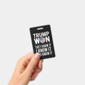 トランプが勝った、彼らは知っている、2024年、47代大統領の勝利 バッジ (手持ち)