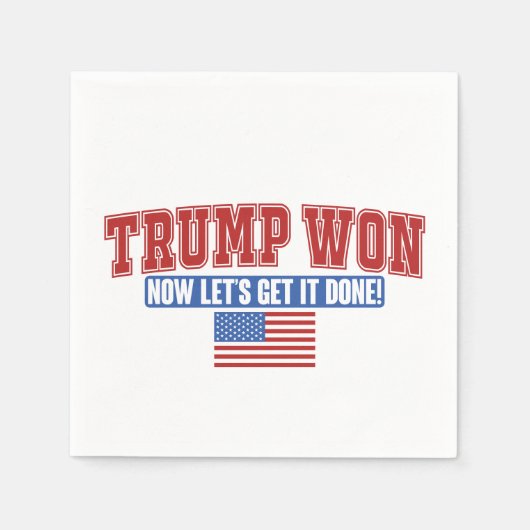 トランプが勝って勝利 スタンダードカクテルナプキン (正面)
