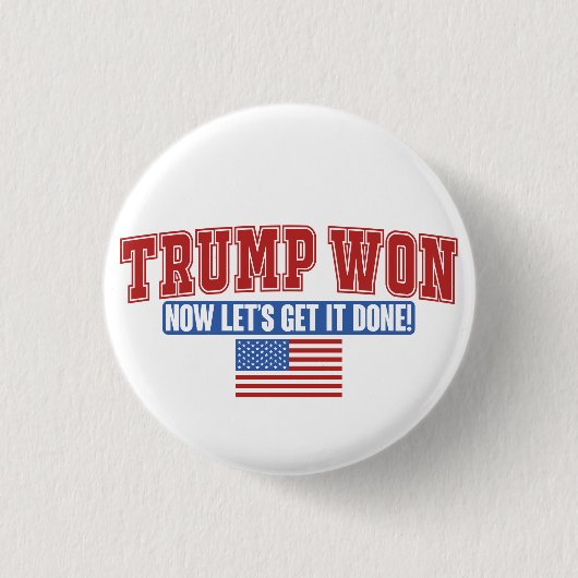 トランプが勝って勝利 缶バッジ (正面)