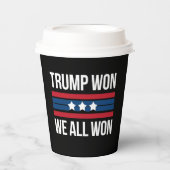 トランプが勝利した我々は全て勝った2024米国国旗トランプが勝利 紙コップ (正面)