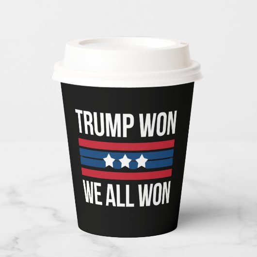 トランプが勝利した我々は全て勝った2024米国国旗トランプが勝利 紙コップ (正面)