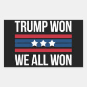 トランプが勝利した我々は全て勝った2024米国国旗トランプが勝利 長方形シール (正面)