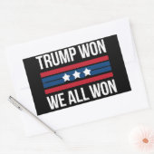 トランプが勝利した我々は全て勝った2024米国国旗トランプが勝利 長方形シール (封筒)