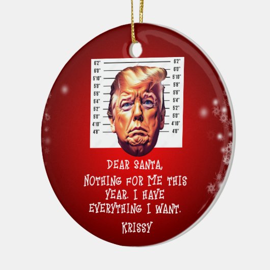 トランプが夢を真来のクリスマスに逮捕 セラミックオーナメント (左)