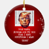 トランプが夢を真来のクリスマスに逮捕 セラミックオーナメント (裏面)