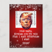 トランプが夢を真来のクリスマスに逮捕 ポストカード (正面)