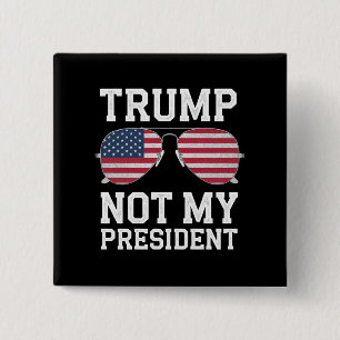 トランプが大統領じゃない トランプ反対 缶バッジ