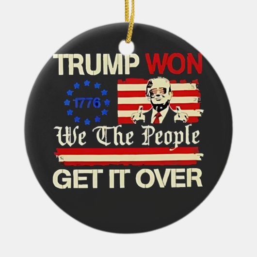 トランプが我々を勝ち取った人々は成長を越える セラミックオーナメント (正面)