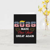 トランプが新年を再び偉大にしよう ハッピーニューイヤー カード (黄色い花)