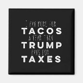 トランプが税金を支払うよりもタコスの方が年に多く支払う マグネット (正面)