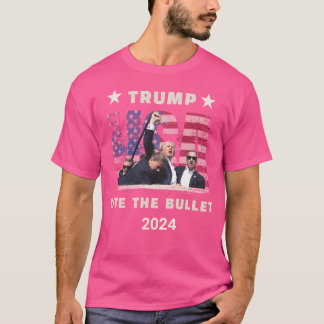 トランプが銃弾を噛み救付けアメリカ2024 Tシャツ