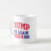 トランプが2024年に再び勝利 コーヒーマグカップ (正面左)