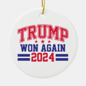 トランプが2024年に再び勝利 セラミックオーナメント (正面)