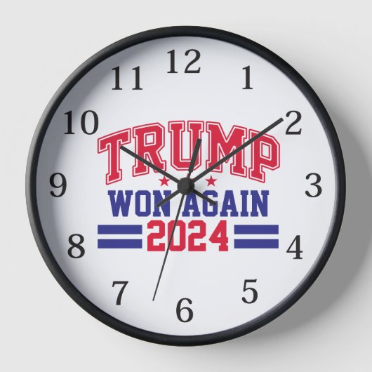 トランプが2024年に再び勝利 壁時計 (正面)