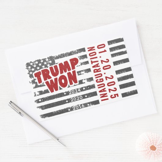 トランプが2024年ウォン 長方形シール (封筒)