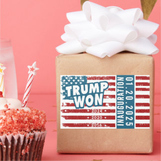 トランプが2024年ウォン 長方形シール