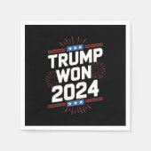 トランプが2024年ホワイトハウスの社長47位を獲得 スタンダードカクテルナプキン (正面)