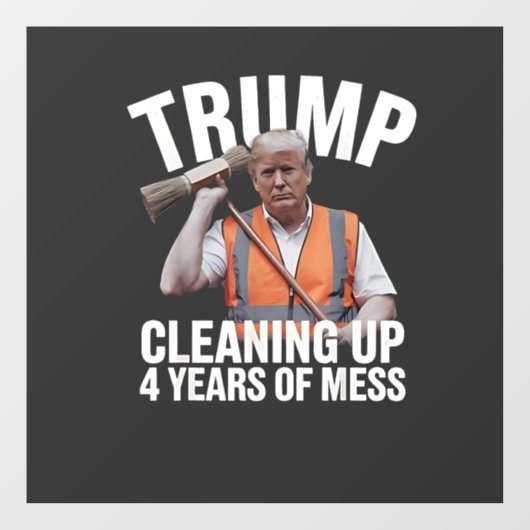 トランプが4年分のゴミを片付ける ゴミ箱 ウィンドウサイン (シート)