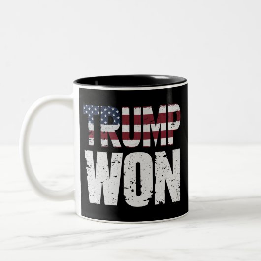 トランプが47代目米国大統領に当選 2024年選挙 ツートーンマグカップ (左)