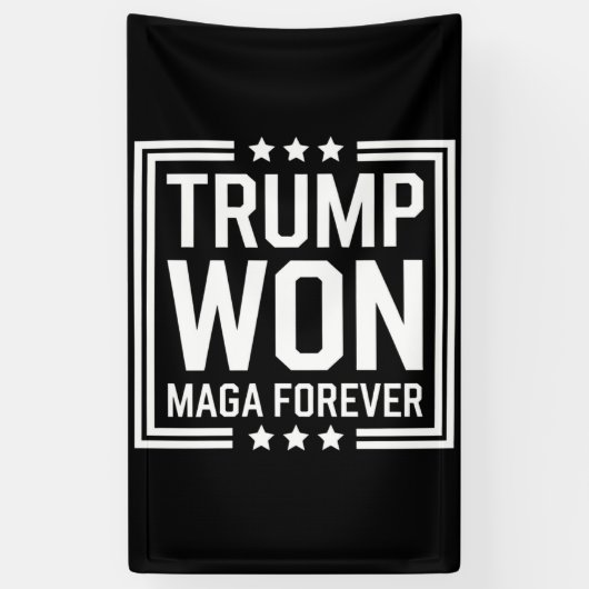トランプが47代目米国大統領 MAGA選挙2024に勝利 横断幕 (縦)