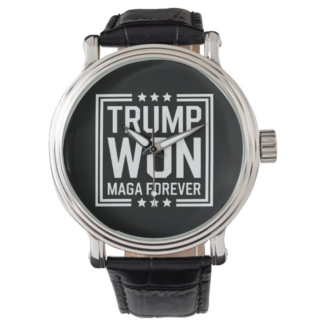 トランプが47代目米国大統領 MAGA選挙2024に勝利 腕時計 (正面)