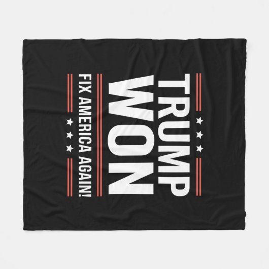 トランプがMAGAトランプの勝者2024修正アメリカ再び勝利 フリースブランケット (正面(横))