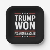 トランプがMAGAトランプの勝者2024修正アメリカ再び勝利 ペーパープレート (正面)