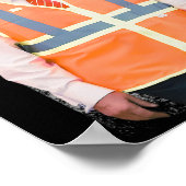 トランプごみトラック労働者ベスト米国国旗 ポスター (角)