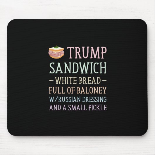 トランプさん反対サンドイッチ看板 ジョーク マウスパッド (正面)
