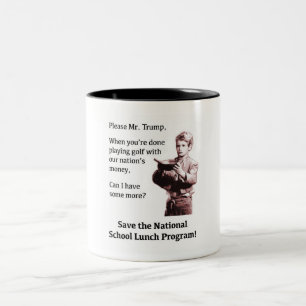 トランプさん、もう少し食べていい？ ツートーンマグカップ