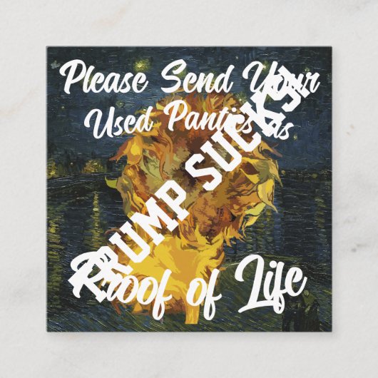 トランプさん、使用済みのパンティーの生命の証を送ってください エンクロージャーカード (正面)