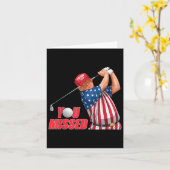 トランプさん、面白いゴルフの赤い帽子をお見逃しに  カード (黄色い花)